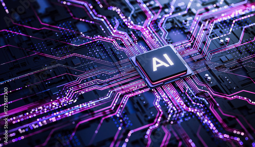 Artificial Intelligence AI Processor on Circuit Board