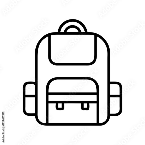 Backpack vector icon school bag rucksack travel bag camping bag hiking bag outline style design