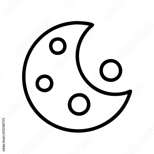 Crescent moon with craters vector icon astrology astronomy night sky space lunar phase symbol