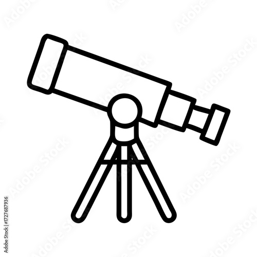 Telescope vector icon illustration for astronomy stargazing and space exploration equipment design