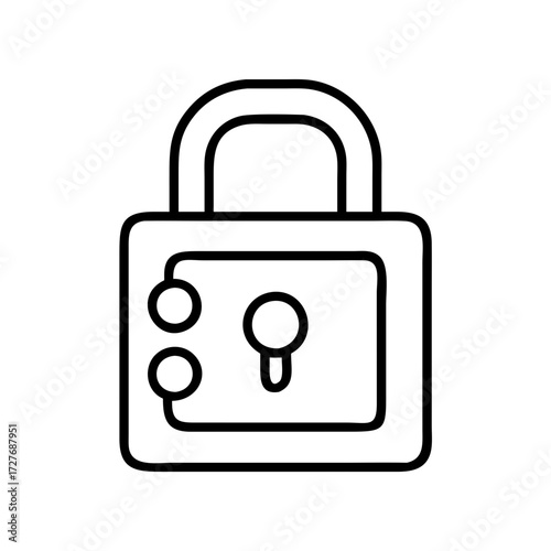 Lock security system icon vector illustration of padlock for data protection and safety lockup