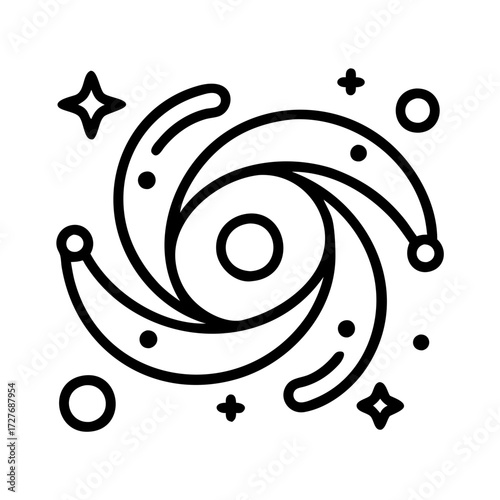 Illustration of a galaxy spiral nebula with stars cosmic space astronomy science fiction art design vector