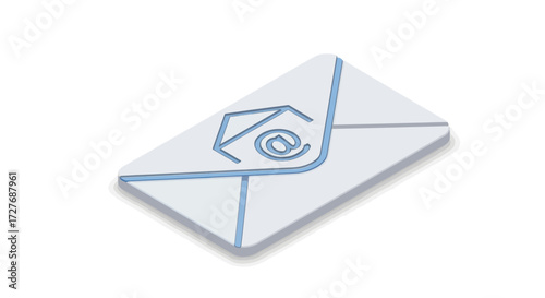 Stylized White Envelope with Blue Email Symbol Communication Concept.
