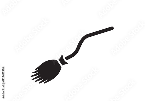 Spooky Halloween vibes with a classic witch's broom, perfect for festive designs