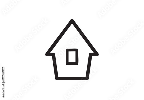 Simple house icon for real estate design, home concept, or construction project