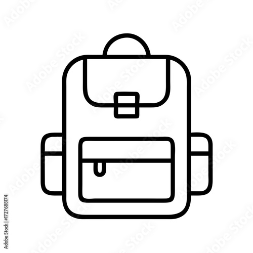 Backpack vector icon school bag rucksack knapsack travel bag hiking bag camping bag luggage bag design