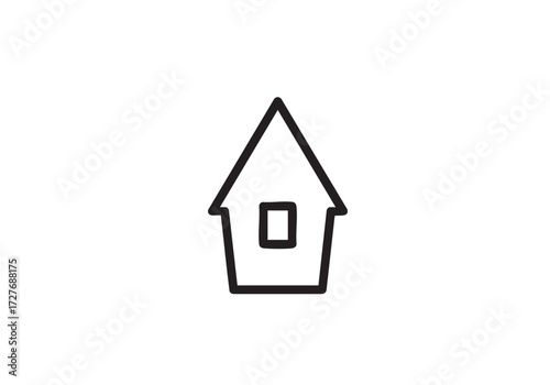 Simple house icon for real estate, home decor, or architectural designs needed now
