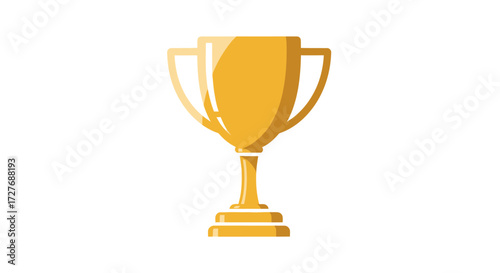 Golden Trophy Award with Two Handles and Pedestal Base.