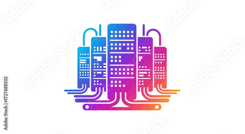 Colorful Network of Server Clusters.