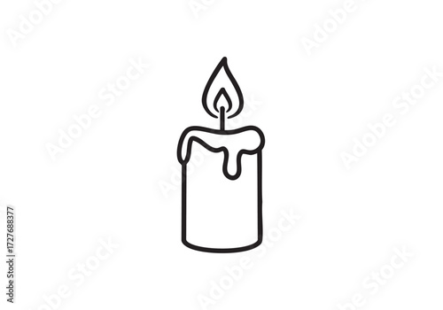 Burning candle flame emitting light, perfect for cozy evenings or romantic vibes