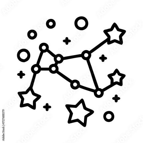 Vector constellation illustration for astronomy and astrology design star map and celestial chart