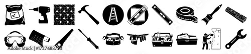 Vector art of collection of construction and diy tools and equipment