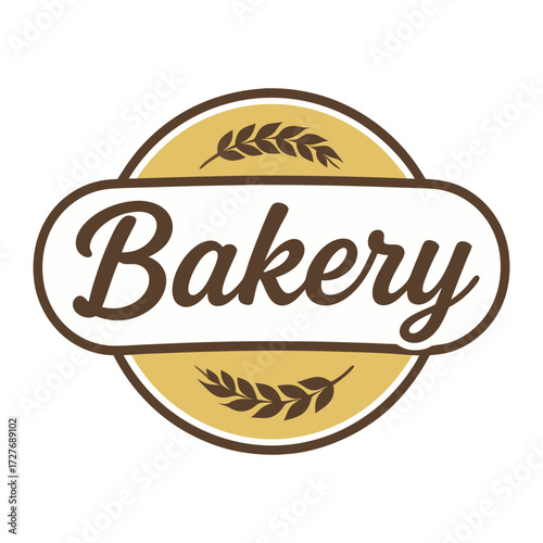Artisan Bakery Logo Design: Vintage Wheat Grain Emblem, Food Shop Branding