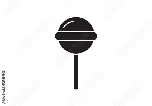 Simple lollipop icon design for sweet treats and dessert shop branding projects