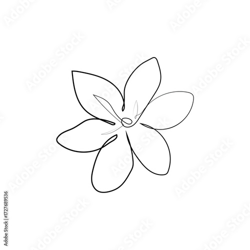One line of flower art