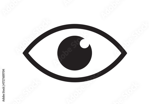 Minimalist eye icon for vision health, security, and surveillance designs