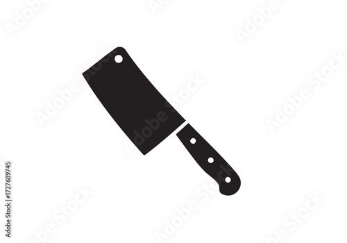 Modern butcher knife icon for food preparation and culinary design projects