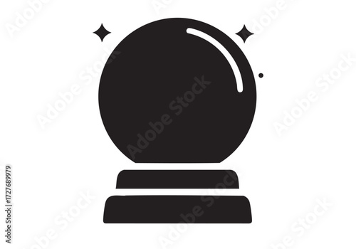 Mystical crystal ball revealing future predictions with glowing magic sparkles