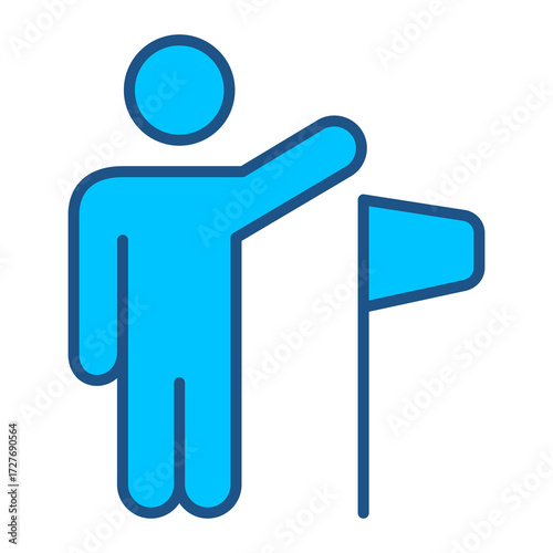 Travel Icon In Blue Monochrome Flat Design, Vector Illustration
