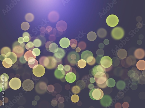 Wallpaper Mural Colorful abstract background with glowing green and yellow bokeh lights on a soft blue backdrop. Ideal for celebrations, design projects, creative posters, party visuals, and festive digital artwork. Torontodigital.ca