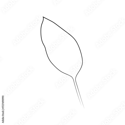 One line art of leaf