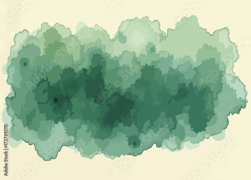 Deep forest green watercolor wash with texture