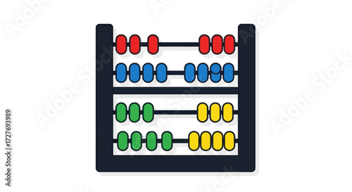 Colorful Abacus Illustration for Calculation and Mathematical Learning.