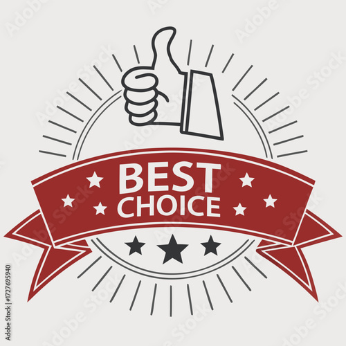 Thumbs up best choice badge vector