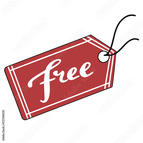 Red tag white free text vector