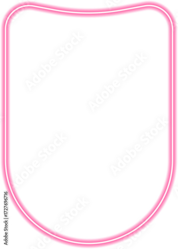 Traditional heraldic shield with a distinguished neon red outline, symbolizing nobility and prestige.