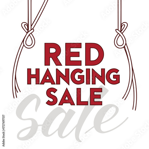 Red hanging sale letters bold twine