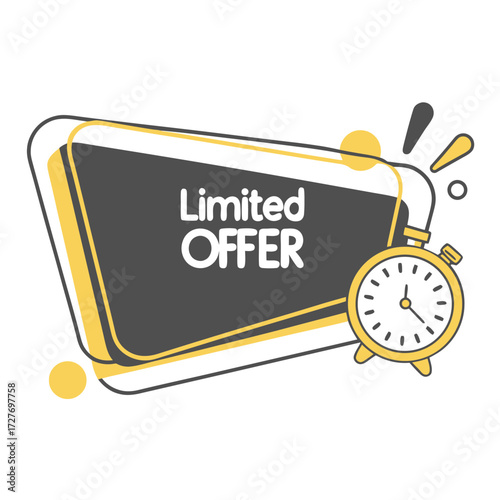 Banner offer clock time sale