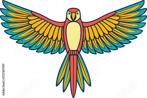 Colorful Parrot Illustration. Tropical Parrot Artwork. Realistic Parrot Drawing. Exotic Parrot Illustration. Jungle Parrot Design. Parrot Bird Artwork. Wildlife Parrot Illustration. Bright Parrot