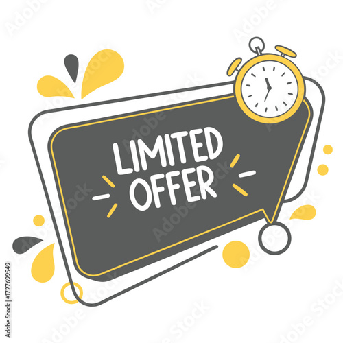 Limited offer banner with alarm clock time