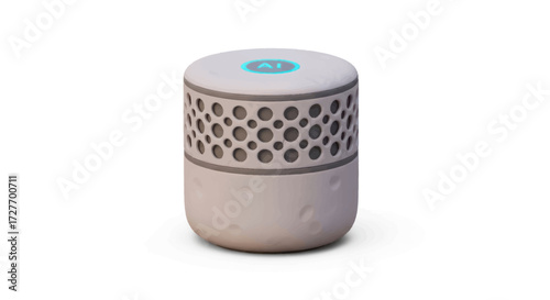 Modern Cylindrical Air Purifier with Decorative Perforations.