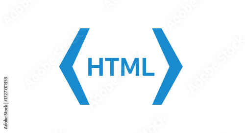 Blue HTML5 Code Angle Bracket Logo.
