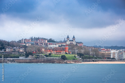 Miramar palace bathed by La Concha bay at Donostia-San Sebastian, Basque Country.