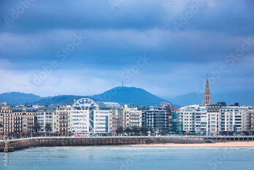 View of La Concha bay at Donostia-San Sebastian, at the Basque Country.