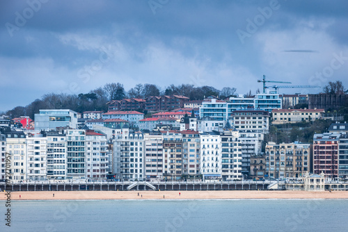 View of La Concha bay at Donostia-San Sebastian, at the Basque Country.