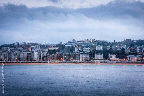 View of La Concha bay at Donostia-San Sebastian, at the Basque Country.