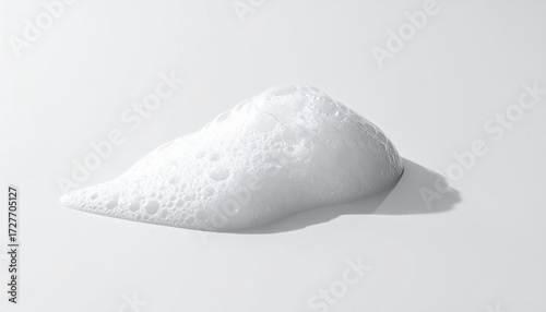 Close-Up of White Cleanser Foam – Soap and Shampoo Bubbles for Skin Care	
