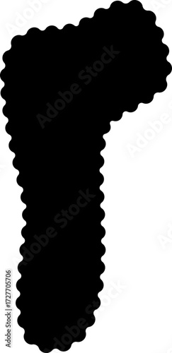 Abstract black shape with an organic freeform blob structure and smooth contours.