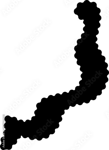 Organic black shape with a continuous wavy border and smooth flowing contour.