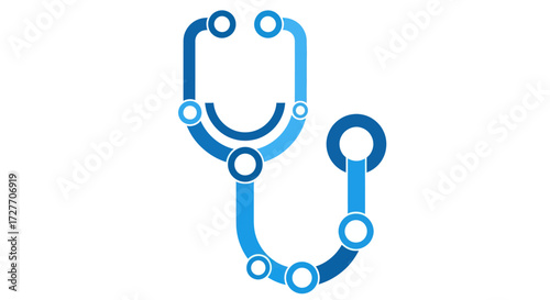 Stylized Blue Medical Stethoscope Icon for Healthcare Professionals.