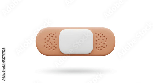 A single flesh-colored adhesive bandage with a white gauze pad for first aid.