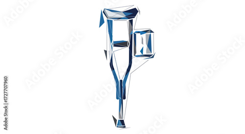 Metallic forearm crutches with adjustable height and rubber tips.