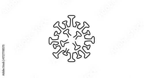 Coronavirus Outline: A Black and White Viral Illustration.