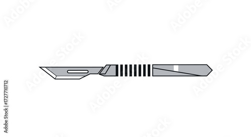 Sterile Surgical Scalpel with Sharp Blade and Handle.