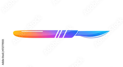 Colorful Scalpel with Gradient Handle and Sharp Blade.
