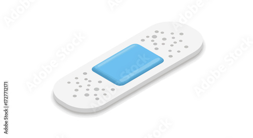 A single sterile white adhesive bandage with a blue absorbent pad.